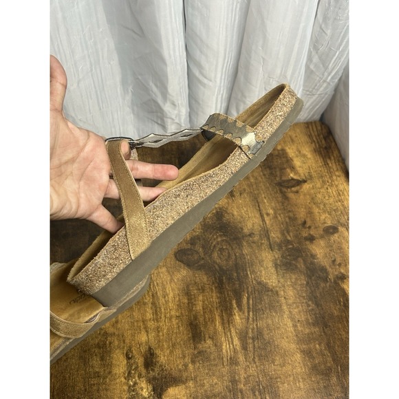 NAOT Womens Sandals EU Size 41 Metallic Slides Aspen Wedge Cork Comfort Slip On - Picture 7 of 9